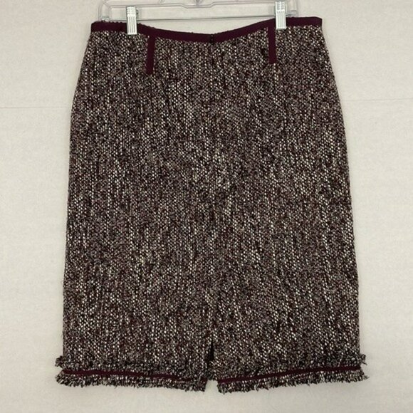 Talbots Wool Blend Skirt, Rear Zip, Back Slit, Lined, Burgundy / Maroon, 10 - Picture 9 of 9